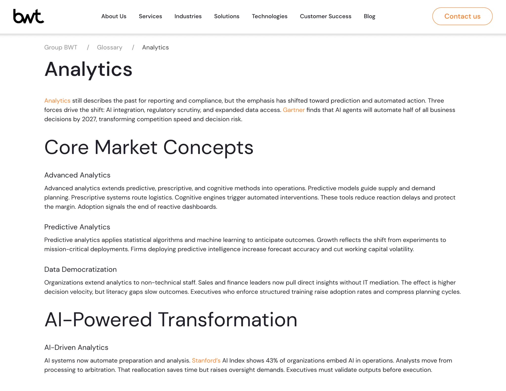 Analytics: Strategic Glossary for Executives